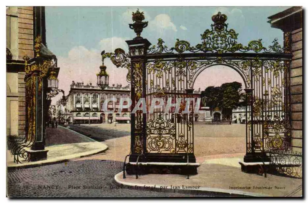 NANCY — Place Stanislas — Ornamentale Eisenzaun von Jean Lamour - Vorderseite