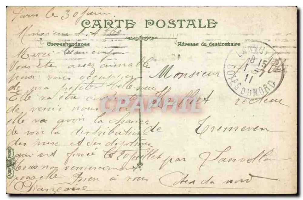Paris - Vista geral sobre Notre-Dame — editor BIS, número de série não visível - Verso