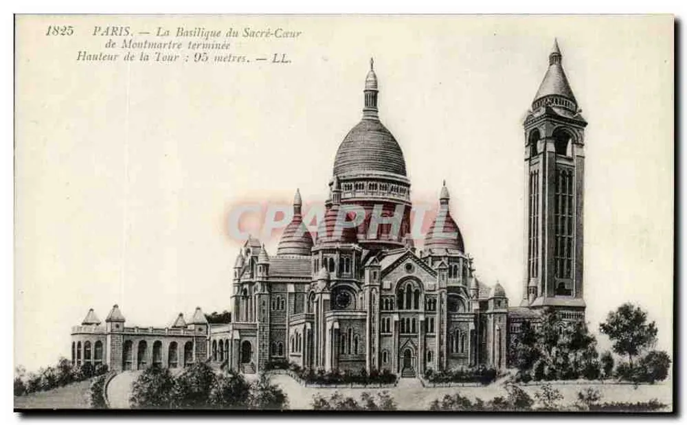 Paris — A Basílica do Sagrado Coração de Montmartre terminada — LL - Frente