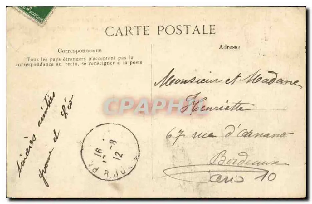 Place de la République — Estátua da República, por Morice. Altura 21 m. Erguida em 1883. — Editor EID, n° 4205. - Verso