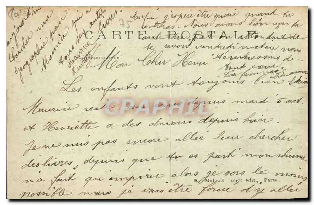 Paris — Panorama der Seine — Aufnahme von der Notre-Dame — E.M. — n° 5016 - Rückseite