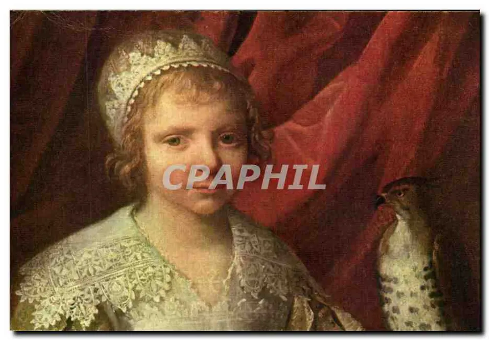 Philippe de Champaigne — Das Mädchen mit dem Falken (Detail) — Veröffentlicht vom Nationalen Komitee für Kindheit, Paris (VIII*) - Vorderseite