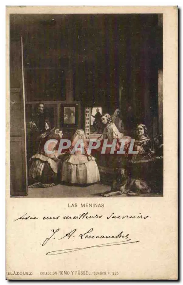Las Meninas — Nachbildung der Malerei von Velázquez — Sammlung Romo y Füssel, Cuadro N. 225 - Vorderseite