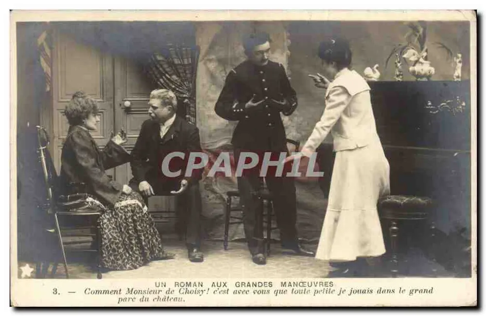 Ein Roman mit großen Manövern — Theater Szene — Universal Postale Union, Serie n. 638 - Vorderseite