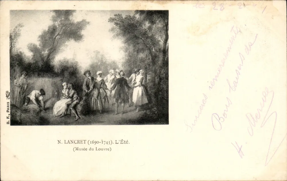 N. Lancret (1690-1743). Der Sommer — Musée du Louvre — B.F. Paris - Vorderseite