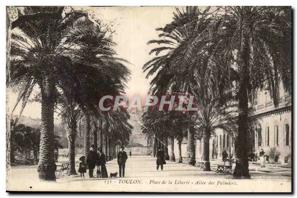 Toulon - Place de la Liberté - Allée des Palmiers — Verlag: Impressions Photographiques Manilé, n° 131 - Vorderseite