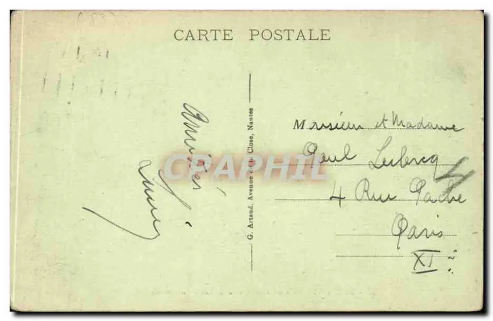 Toulon — Milhaud und die Panzerkreuzer an den Landungsbrücken — G. Arnaud, Nantes - Rückseite