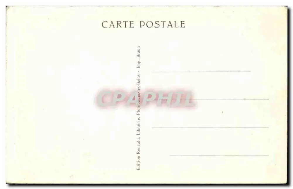 Plombières-les-Bains — Raio de luz sob os pinheiros — Edição Librairie Renault, Plombières-les-Bains - Verso