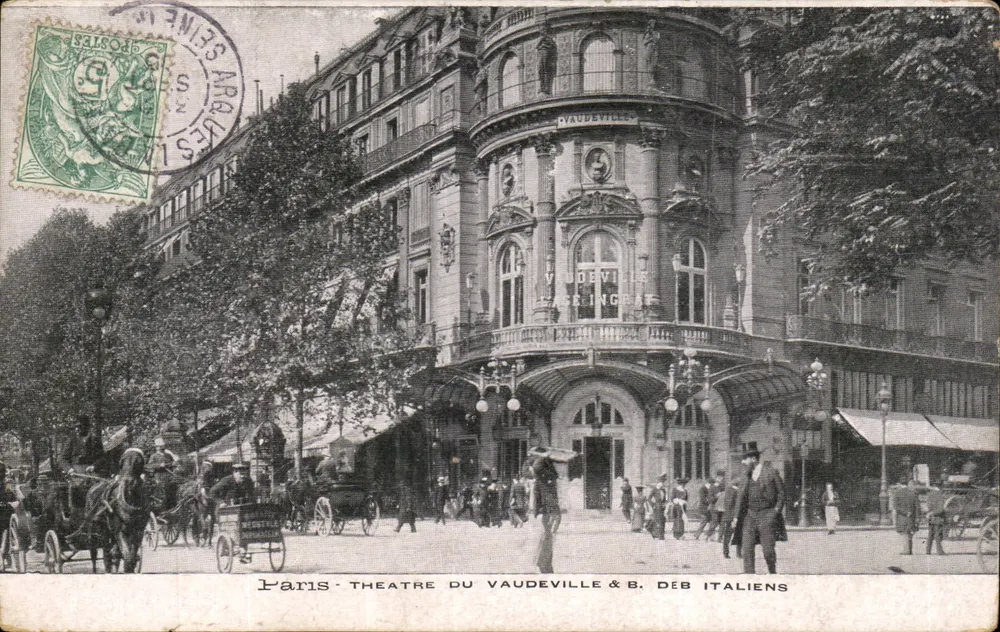 Paris - Theater des Vaudeville & Italienische Beginnungen — Verlag nicht sichtbar, Seriennummer nicht lesbar - Vorderseite