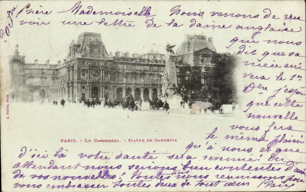 Paris - O Carrousel - Estátua de Gambetta — A. Turié, Paris - Frente