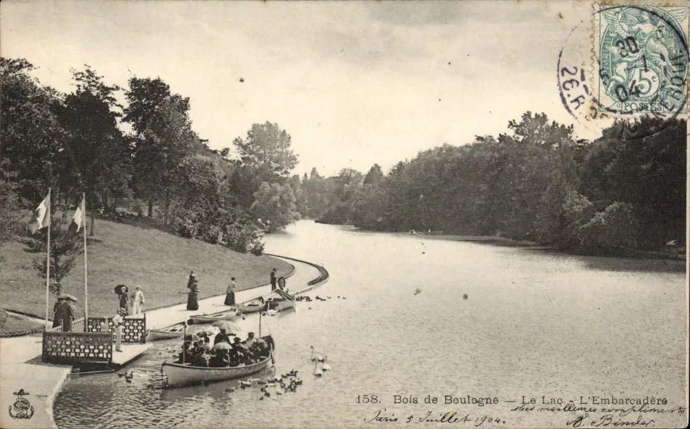 Bois de Boulogne — Der See — Der Anleger — A. & Bender - Vorderseite