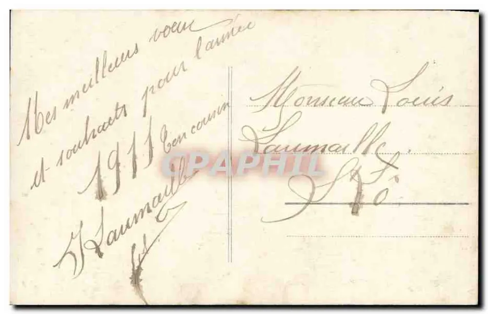 Lächelnde junge Frau — Frohes Neues Jahr — Verlag Fauvrelle, Nr. 1003 - Rückseite