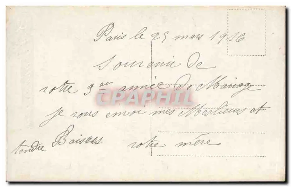 Paare in festlicher Kleidung — Hochzeitsjubiläum — Bonnissiaux, Nr. 3095 - Rückseite