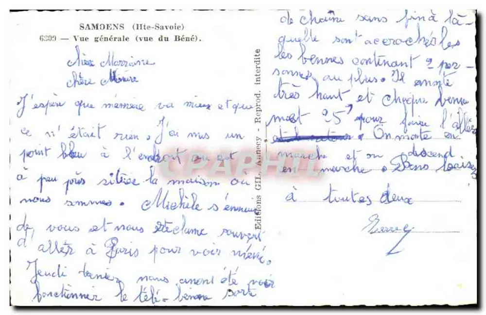 Samoëns (Alta Savoia) — Vista generale (vista del Béné) — Edizioni Gill, Annecy - Verso