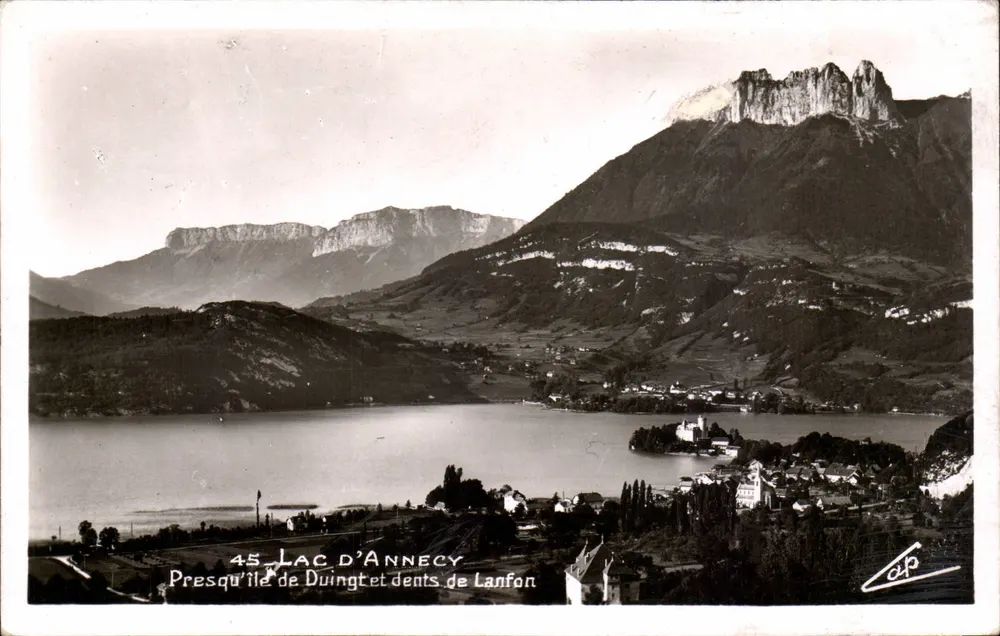 See Annecy — Presqu'île de Duingt und Dents de Lanfon — A. P. Strasbourg - Vorderseite