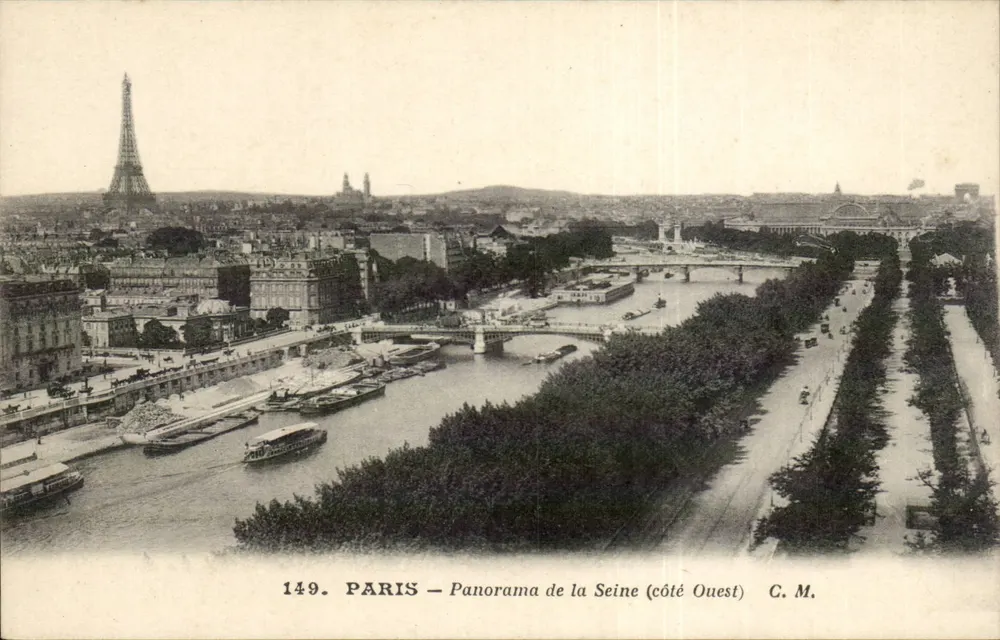 PARIS — Panorama do rio Sena (lado Oeste) — C. M. n°149 - Frente