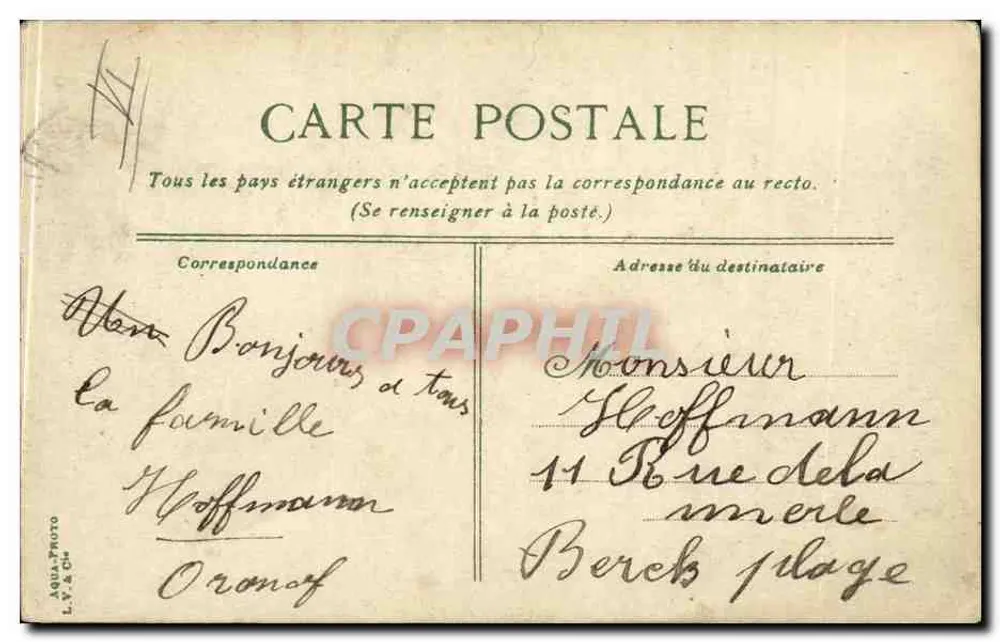 PARIS - O Palácio do Luxemburgo — vista do jardim com crianças — editor L. V. & Cie, n° 63 - Verso