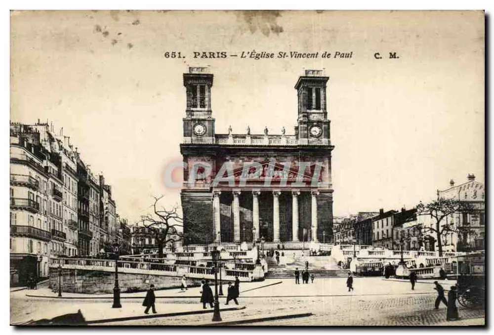 Paris — A Igreja de São Vicente de Paulo — C.M. n°651 - Frente