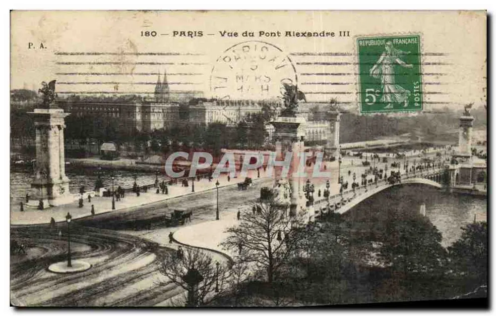 Paris — Vista do Pont Alexandre III — P.A. n°180 - Frente