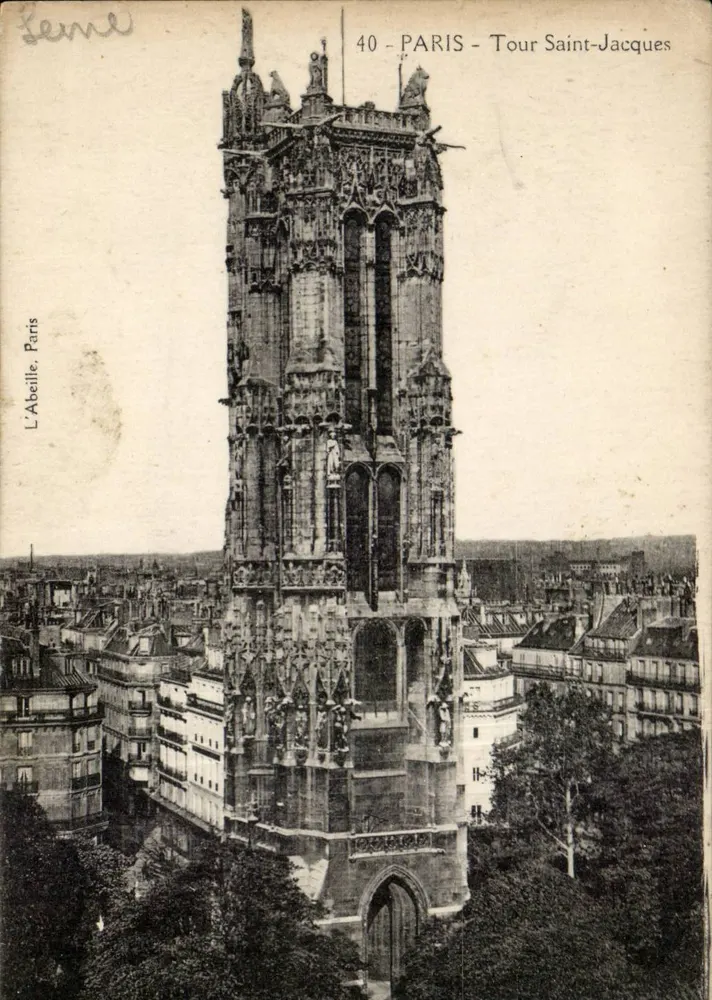 Paris - Torre Saint-Jacques — vista da torre gótica — L'Abéille, Paris, n°40 - Frente