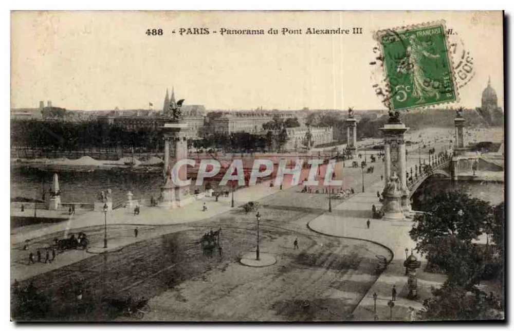 Paris - Panorama do Pont Alexandre III — editor Paris, n° 488 - Frente