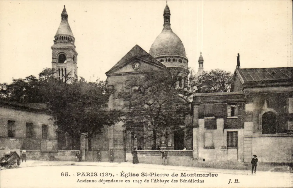 Kirche Saint-Pierre von Montmartre — ehemalige Abhängigkeit der Benediktinerabtei seit 1147 — J. H. - Vorderseite