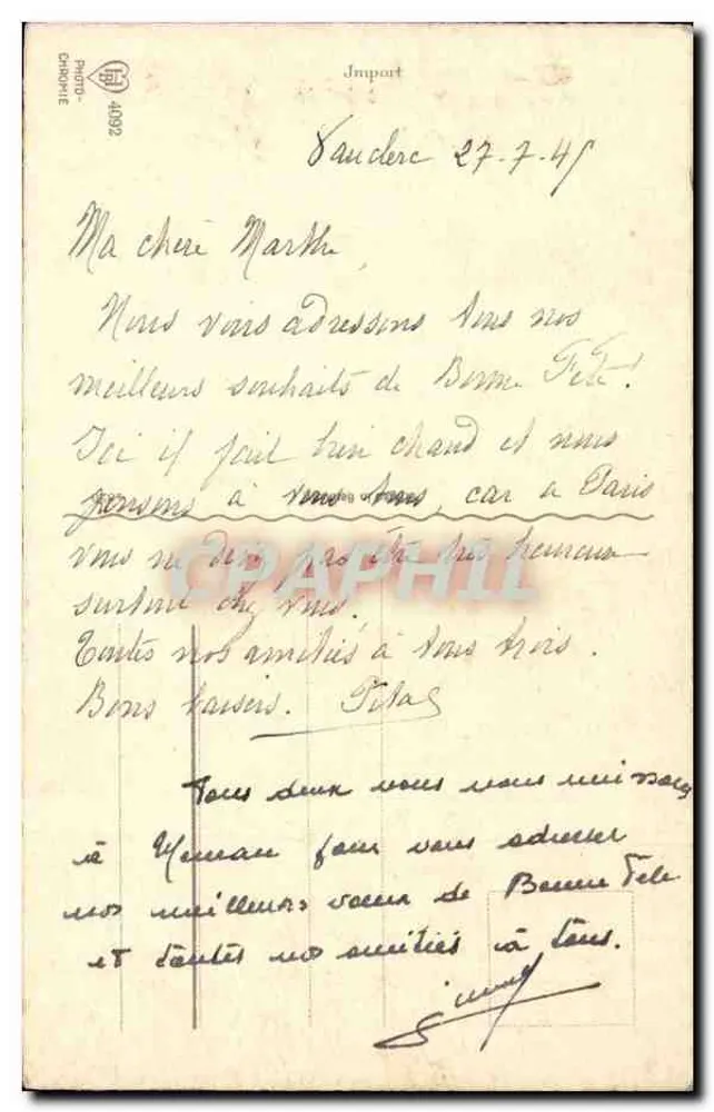 Karnationsblüten — Frohe Geburtstagskarte — Import, Nr. 4092 - Rückseite