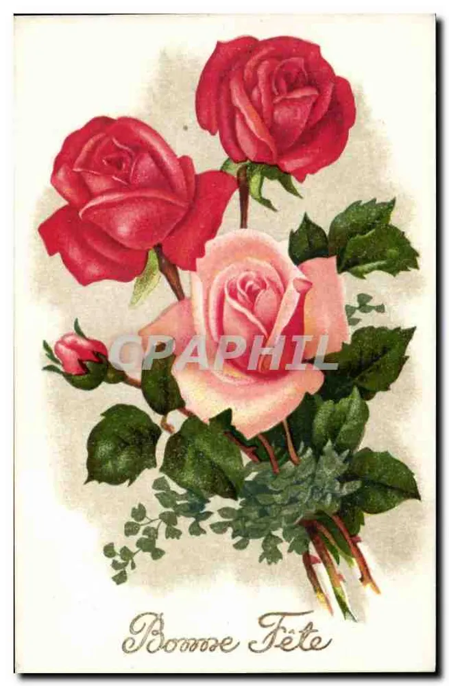 Rosengesteck — Frohe Geburtstagskarte — Fleurs-CIL Nr. 014 - Vorderseite