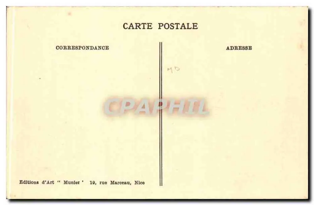 Nice — A Cascata de Gairaut — Foto Munier, n°160 - Verso
