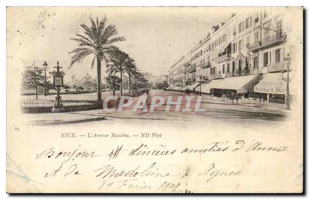 Nice — A Avenida Masséna — ND Phot - Frente