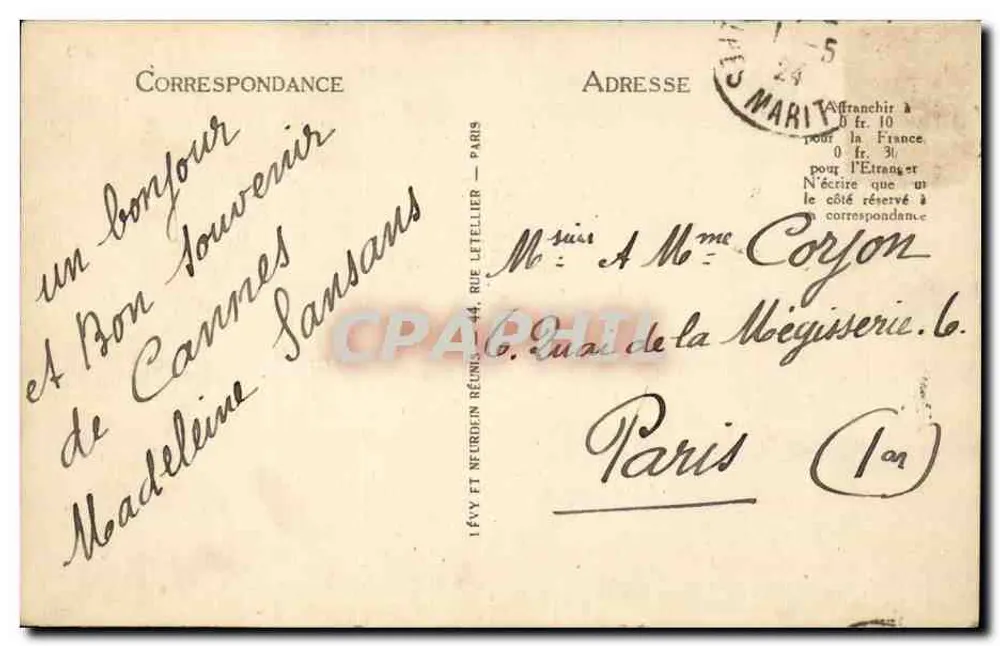 CANNES — DER HAFEN UND MONT-CHEVALIER — LL - Rückseite