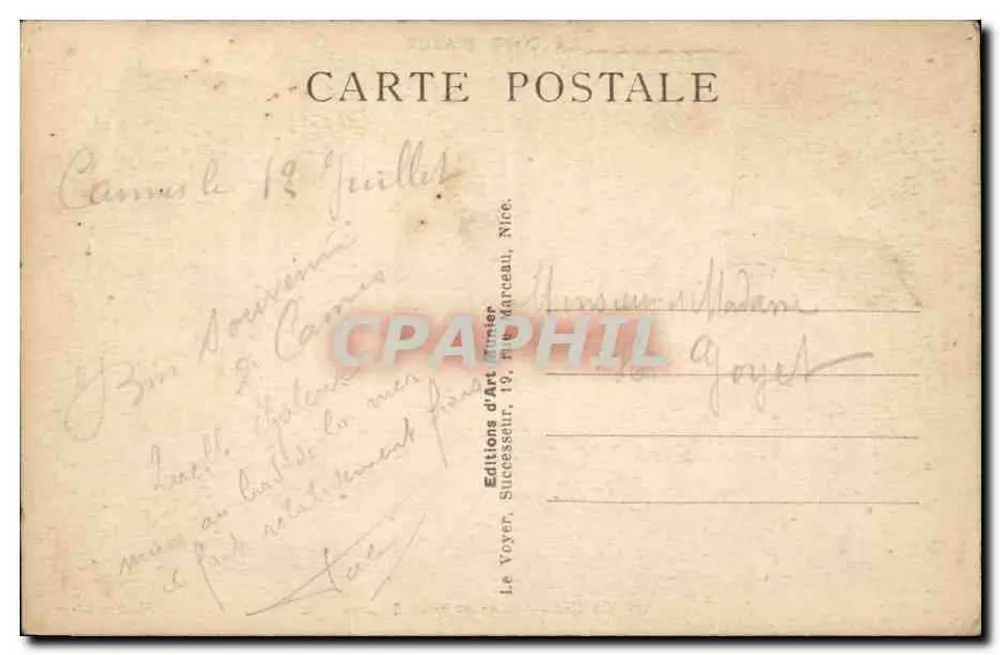 Cannes — As galerias floridas — Foto Munier, n°117 - Verso
