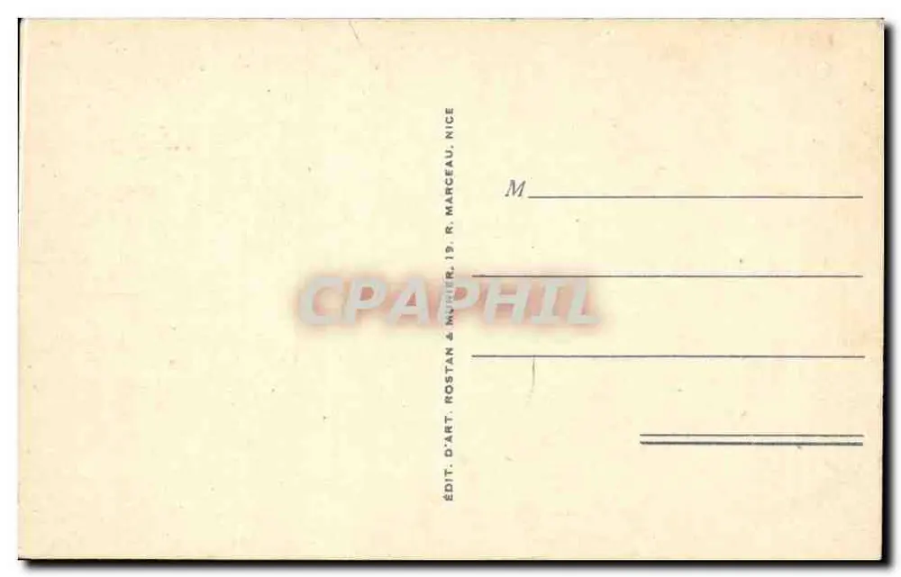CANNES - A Esplanada do Casino. RM — editor Rostan & Marceau, Nice, n° 569 - Verso