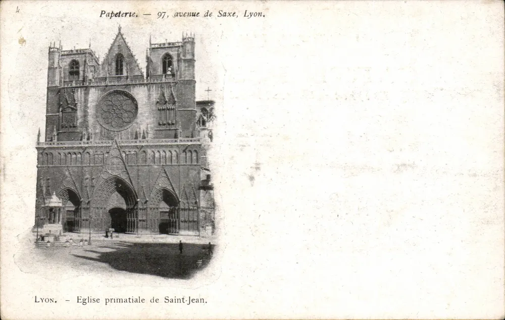 Lyon — Igreja primacial de São João — Papeterie, 97, avenue de Saxe, Lyon. - Frente