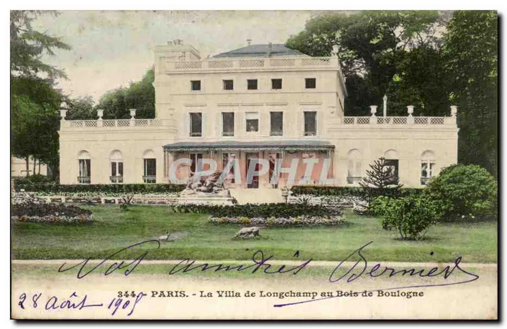 Die Villa de Longchamp im Bois de Boulogne — Paris — Verlag Berthier n°344 - Vorderseite