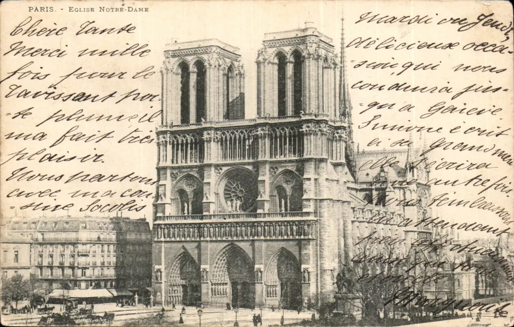 Paris - Igreja Notre-Dame — vista da fachada — editor não identificado - Frente