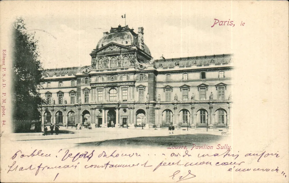 Louvre, Pavilhão Sully — Paris, le 1891 — Editor P.S. à D. P. M. fot. 54 - Frente