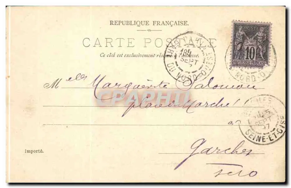 Louvre, Pavilhão Sully — Paris, le 1891 — Editor P.S. à D. P. M. fot. 54 - Verso