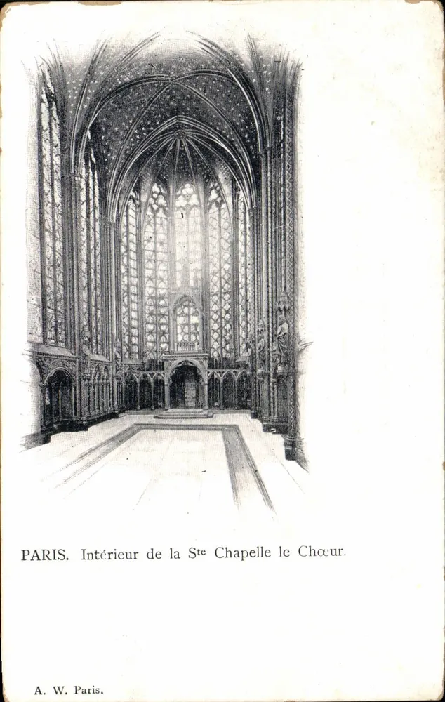 Paris — Interior da Santa Capela — A. W. Paris - Frente