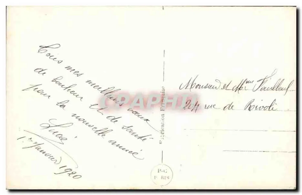 Vergissmeinnicht-Blüten — Bonnes Années — P.G. Paris n°43 - Rückseite