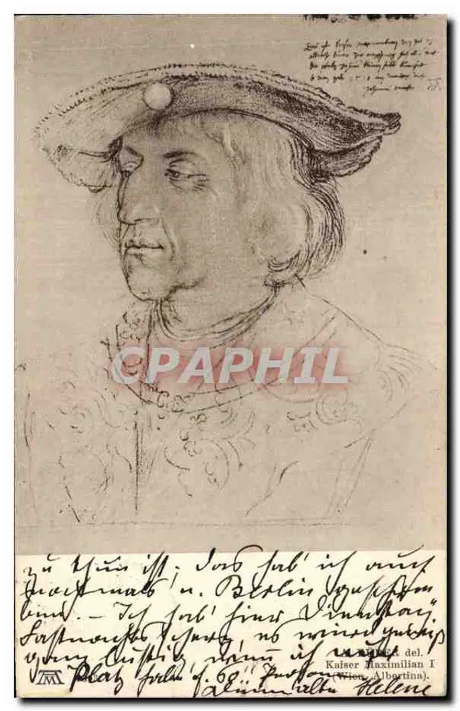 Porträt von Maximilian I — Zeichnung des Künstlers — Verlag: Universal-Galerie, Serie 228 & UTHERG - Vorderseite