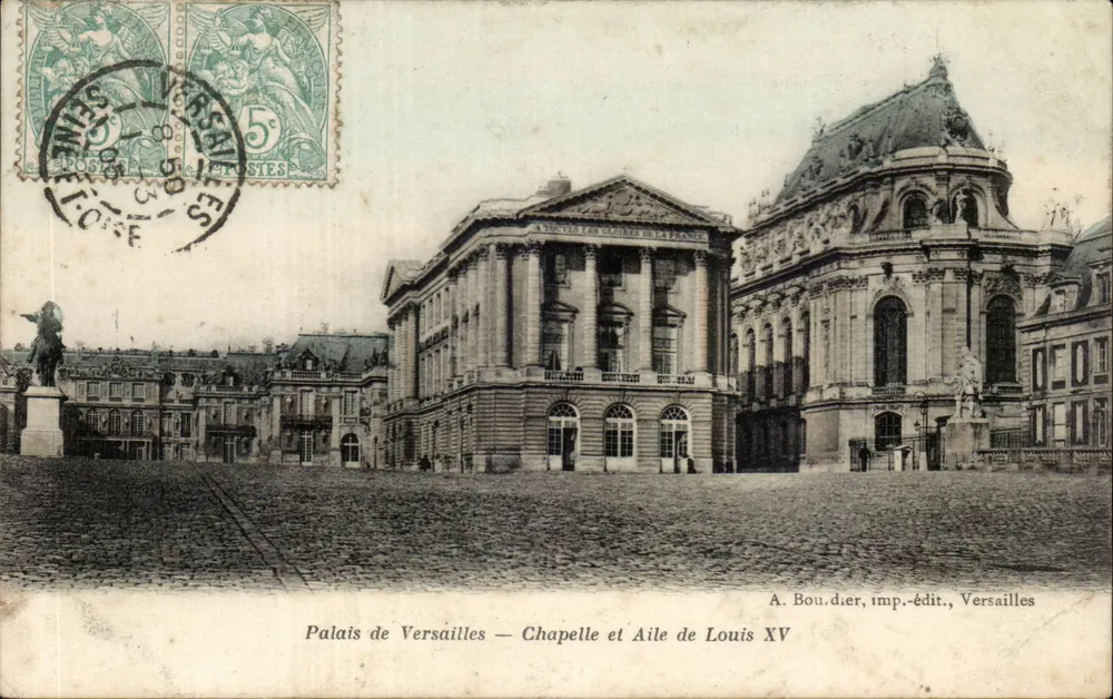 Palais de Versailles — Chapelle et Aile de Louis XV — A. Bou.dier, imp.-édit., Versailles - Recto