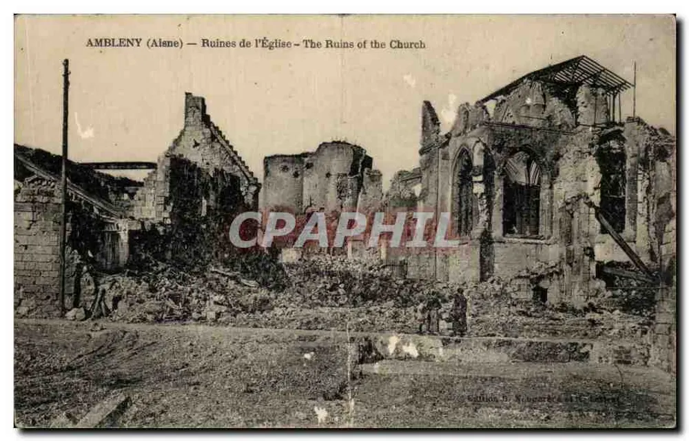 Ambleny (Aisne) — Ruínas da Igreja — edição B. Schepers & Cie, Lille - Frente