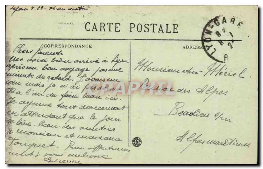 LYON — Pont des Cordeliers und Coteau de Fourvières — BR - 4711 - Rückseite