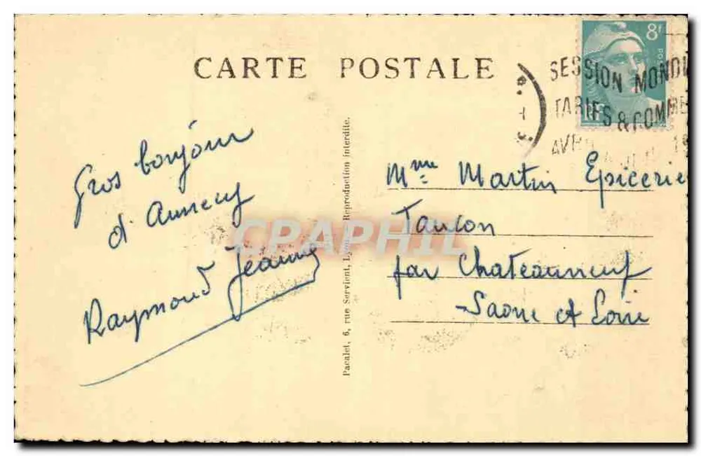 Annecy — Le Port — Editor: Paudel, 6, rue Servient, Lyon — n° 40 - Verso