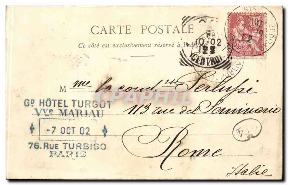 Paris - Rue de la Paix — vista do canto com o Obélisco da Concorde — editor não identificado - Verso