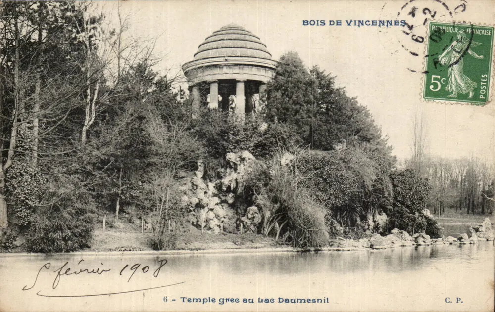 Griechischer Tempel am Lac Daumesnil — Bois de Vincennes — C.P. n°6 - Vorderseite