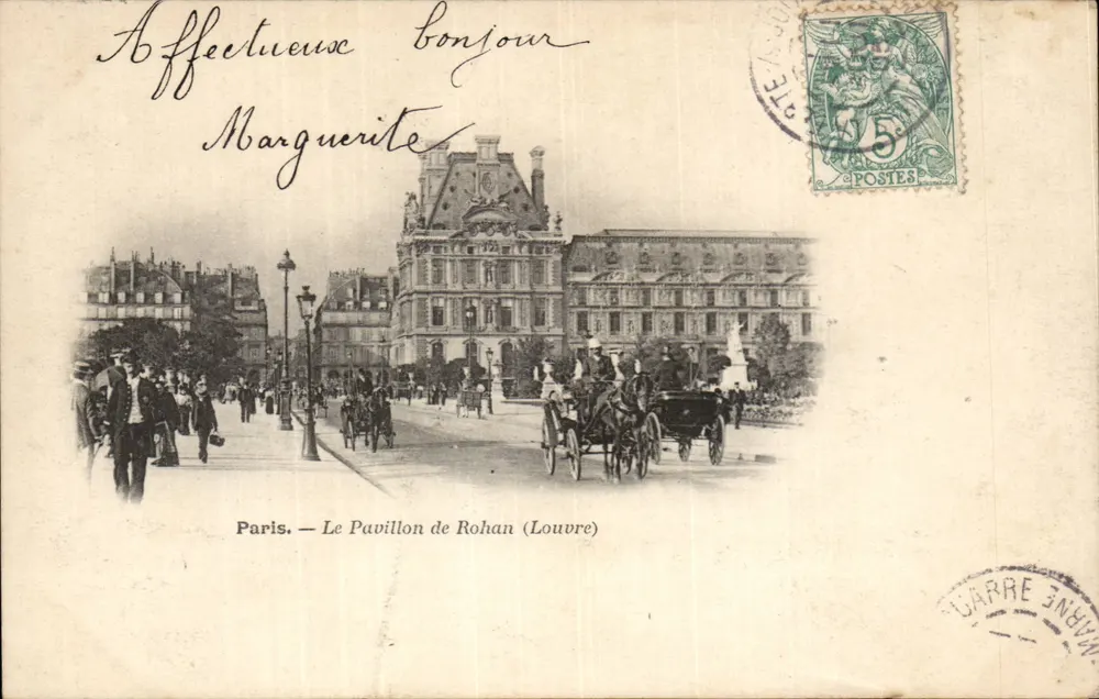 Paris — O Pavilhão de Rohan (Louvre) — Editor: J. Barre, Marne - Frente