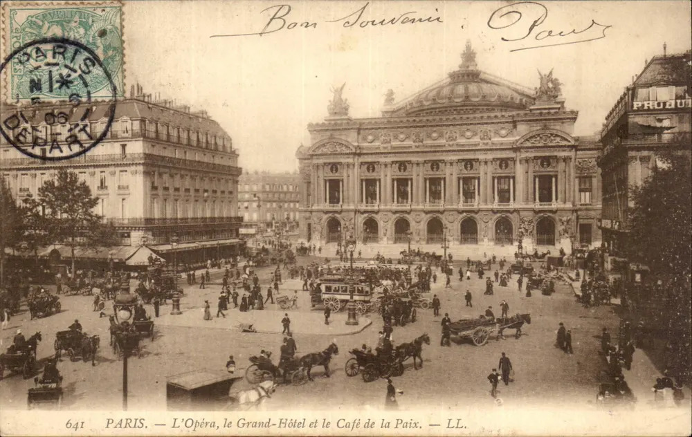 Paris — Das Opernhaus, das Grand-Hôtel und das Café de la Paix — LL. Nr. 641 - Vorderseite