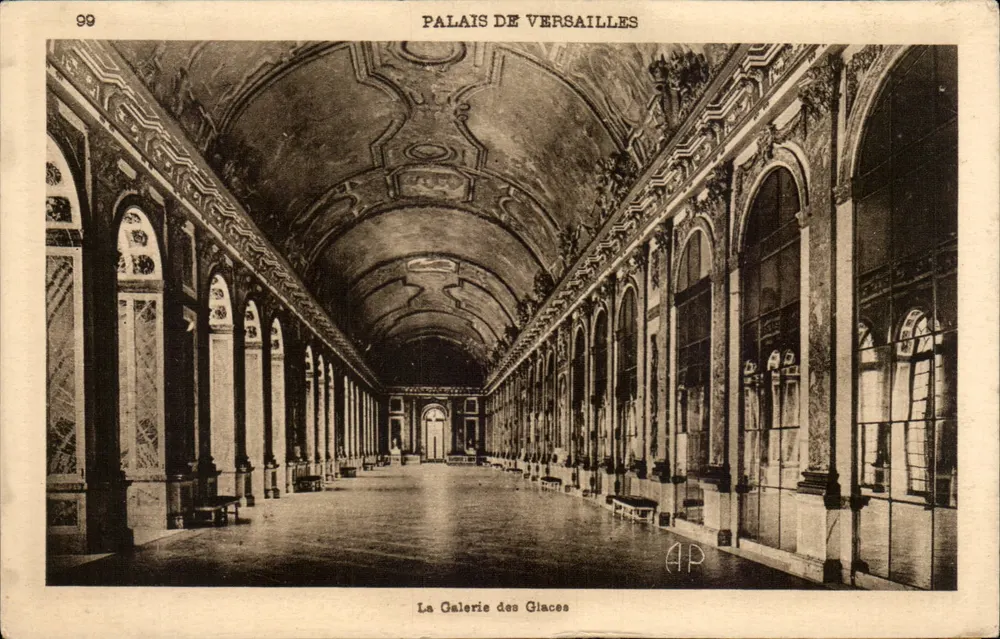 Palast von Versailles — Die Galerie der Spiegel — E. Papeghin, Paris - Vorderseite
